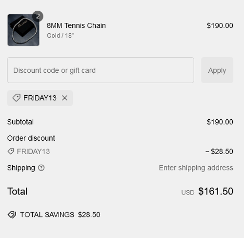 proof of working IceClique Jewelry discount codes FRIDAY13