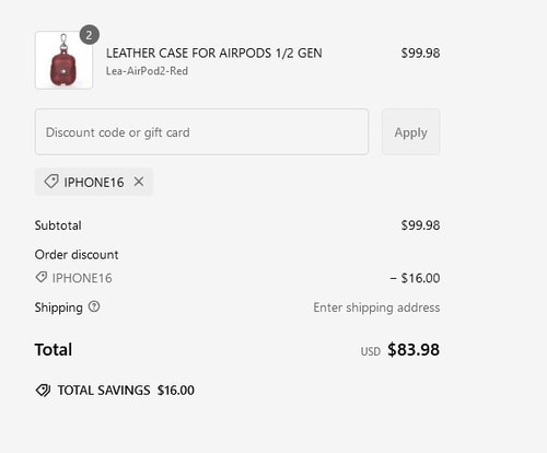proof of working CASELES coupon codes IPHONE16