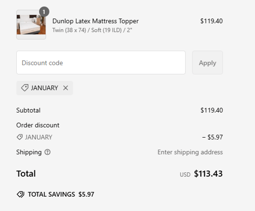 proof of working Latex Mattress Factory discount codes JANUARY