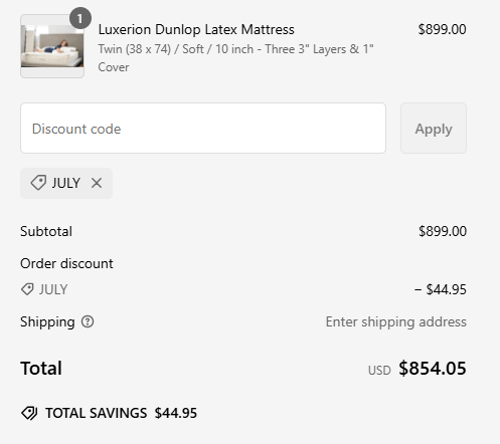 proof of working Latex Mattress Factory discount codes JULY