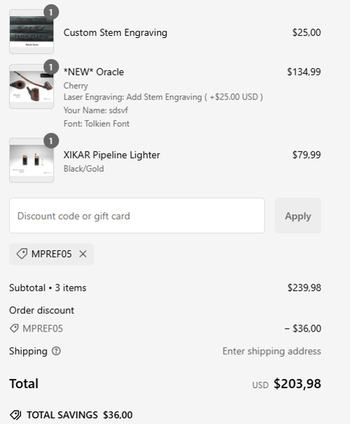 proof of working MacQueen Pipes discount codes MPRE✱✱✱