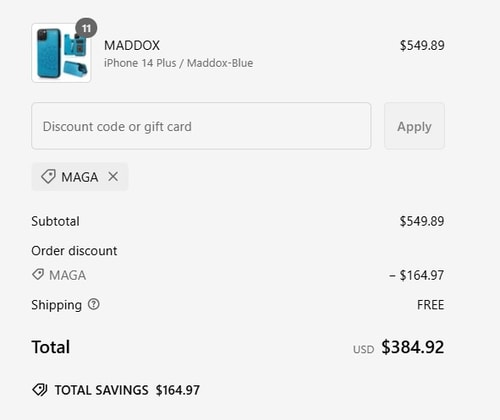 proof of working CASELES coupon codes MAGA