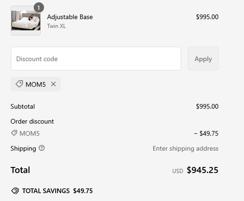 proof of working Latex Mattress Factory discount codes MOM5