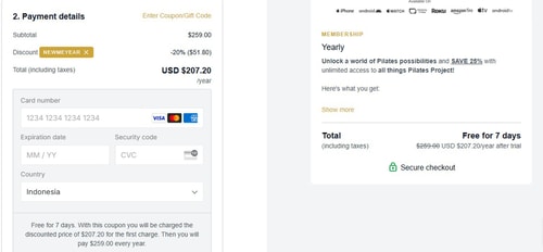 proof of working Pilates Project coupon codes NEWMEYEAR