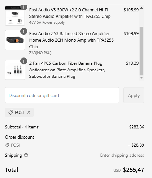 proof of working Fosi Audio coupon codes FO✱✱