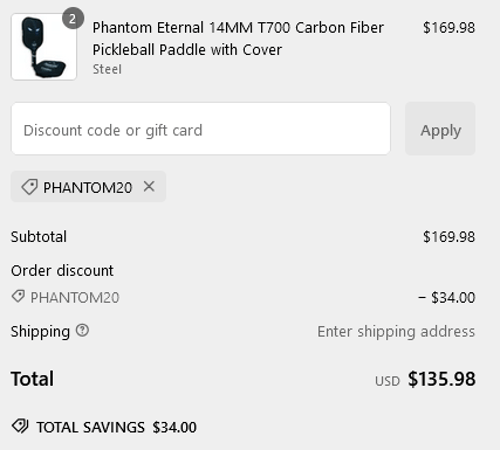 proof of working Phantom Pickleball discount codes PHANT✱✱✱✱