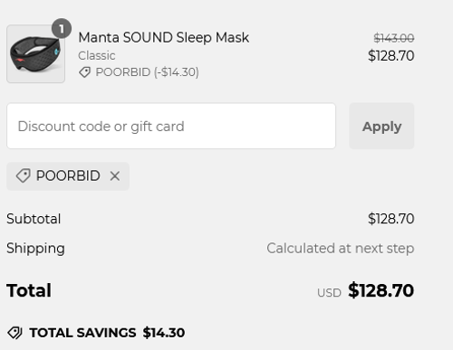 proof of working Manta Sleep discount codes POORBID