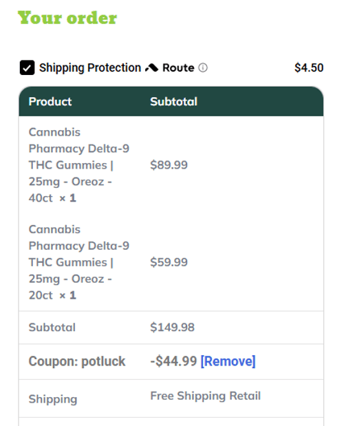 proof of working Cannabis Pharmacy coupon codes POTLUCK