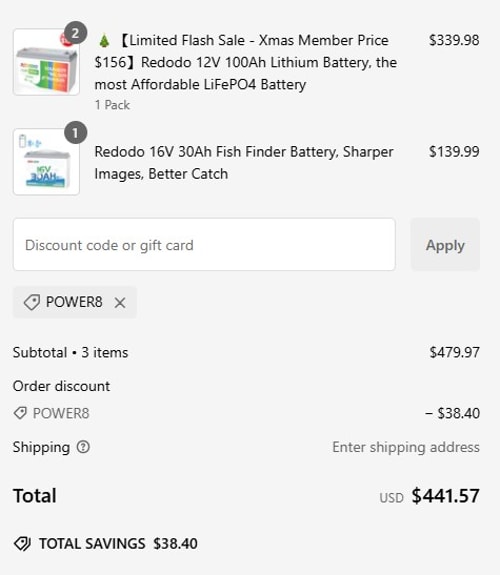 proof of working Redodo Power coupon codes POWER8