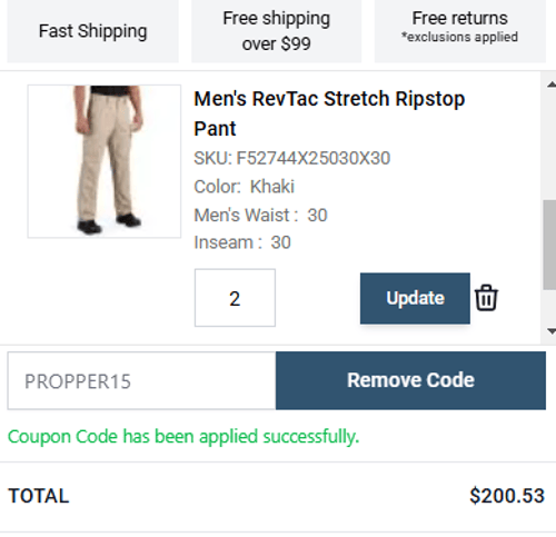 proof of working Propper discount codes PROPP✱✱✱✱