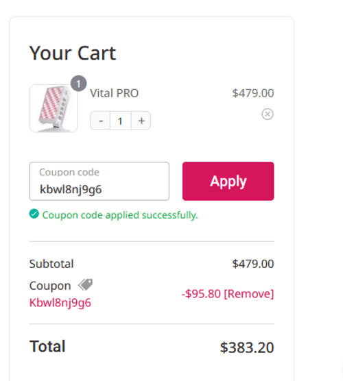 proof of working Vital Red Light discount codes kbwl8nj9g6