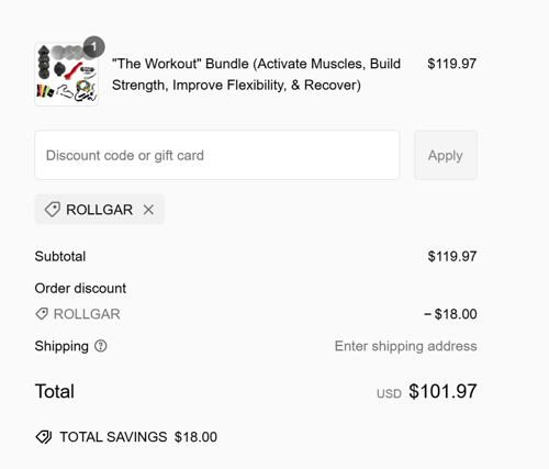 proof of working Rollga Foam Rollers coupon codes ROLLGAR