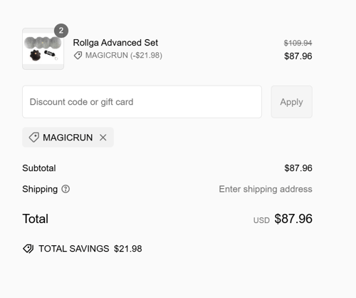 proof of working Rollga Foam Rollers coupon codes MAGICRUN