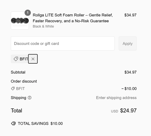 proof of working Rollga Foam Rollers coupon codes BFIT