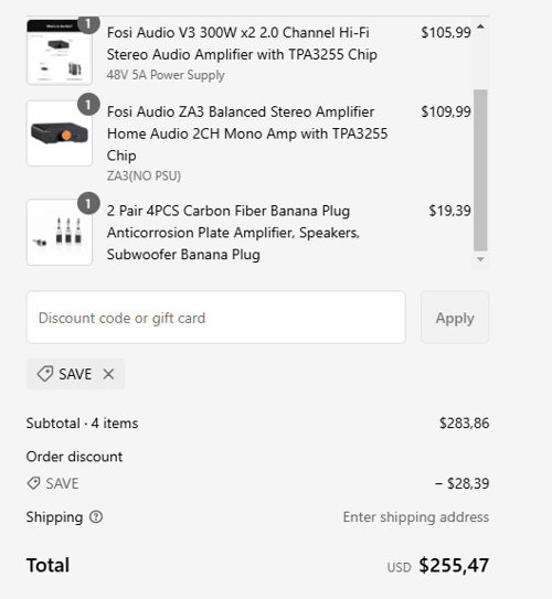 proof of working Fosi Audio coupon codes SAVE