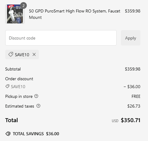 proof of working WaterAnywhere discount codes SAVE10