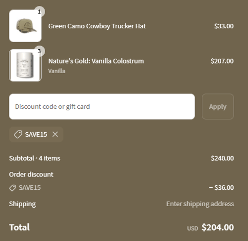 proof of working Cowboy Colostrum discount codes SAVE15