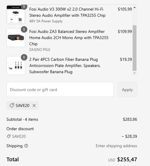 proof of working Fosi Audio coupon codes SAVE20