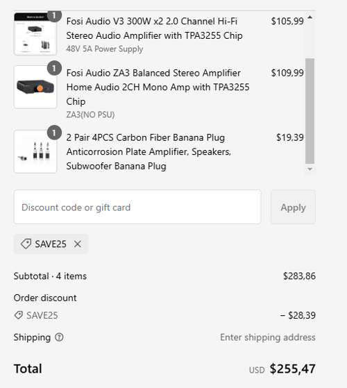 proof of working Fosi Audio coupon codes SAVE25