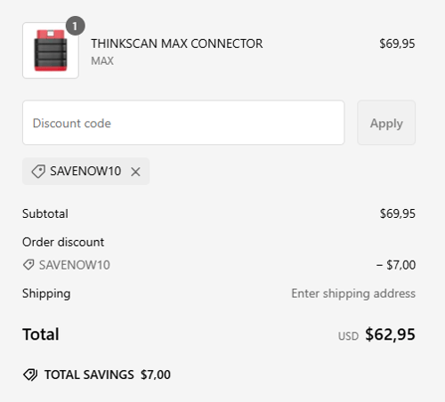 proof of working ThinkCar coupon codes SAVENOW10