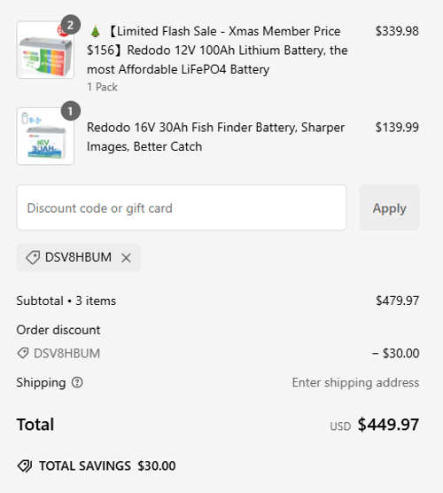 proof of working Redodo Power coupon codes dSv8hBUM