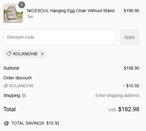 proof of working Nicesoul Furniture discount codes kolAN✱✱✱✱