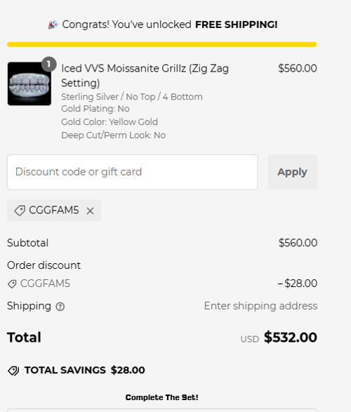 proof of working Custom Gold Grillz discount codes CGGF✱✱✱