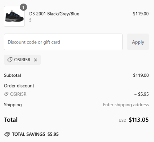 proof of working Osiris Shoes discount codes OSIR✱✱✱