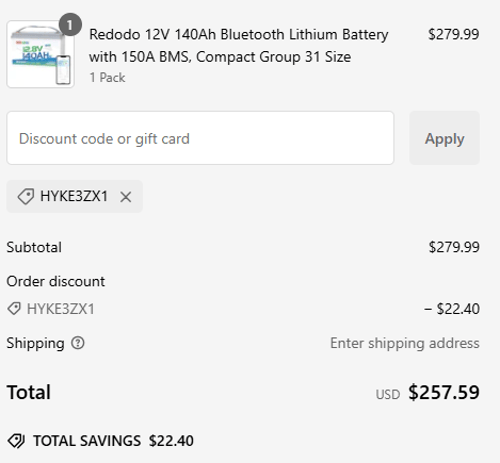 proof of working Redodo Power coupon codes hYKE3zx1