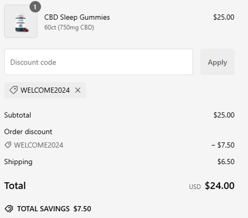 proof of working WebCBD discount codes WELCOME2024
