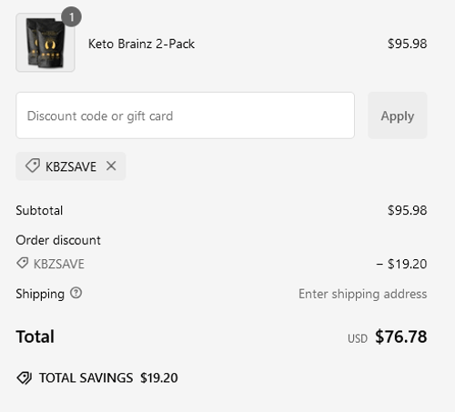 proof of working Keto Brainz discount codes KBZSAVE