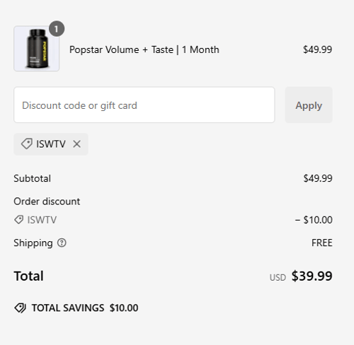proof of working Popstar Labs discount codes ISWTV