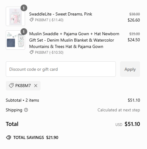 proof of working SwaddleDesigns promo codes PK88M7