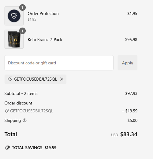 proof of working Keto Brainz discount codes GETFOCUSEDBJL72SQL