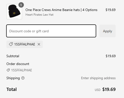 proof of working Alpha Weebs discount codes 15SFFALPHAE