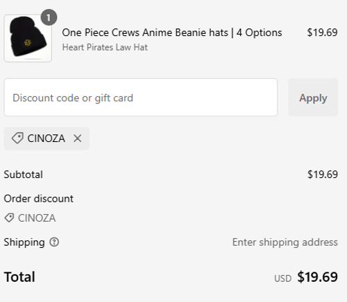proof of working Alpha Weebs discount codes CINOZA