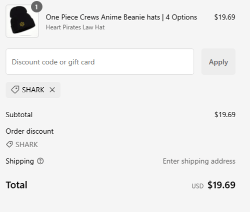 proof of working Alpha Weebs discount codes SHARK