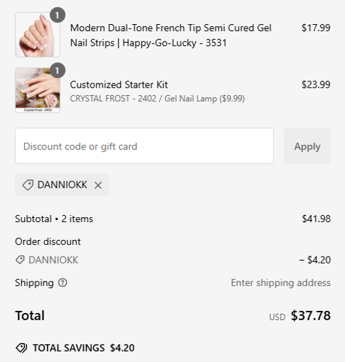 proof of working Danni & Toni coupon codes DANNIOKK