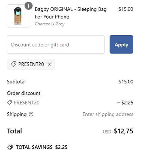proof of working Bagby discount codes PRESENT20