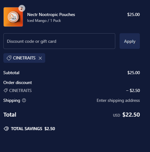 proof of working Nectr.Energy discount codes CINETRAITS
