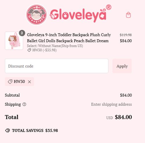 proof of working Gloveleya coupon codes HW30