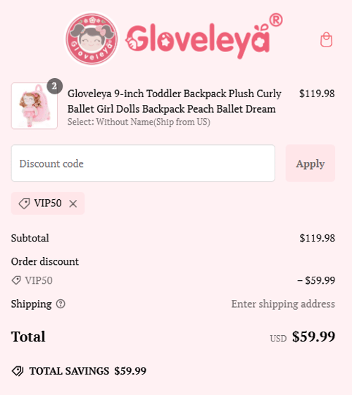 proof of working Gloveleya coupon codes VIP50