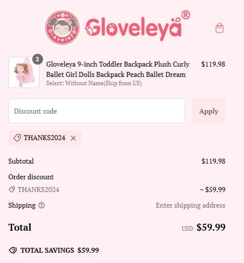 proof of working Gloveleya coupon codes THANKS2024