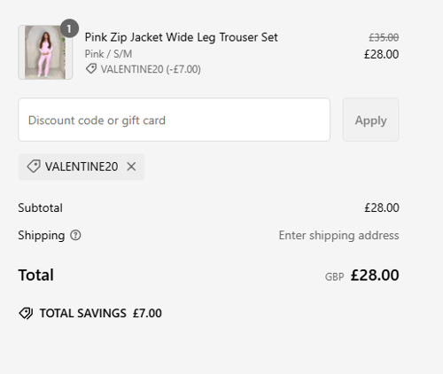 proof of working H&L Fashions discount codes valentine20