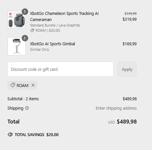 proof of working  XbotGo coupon codes ROAM
