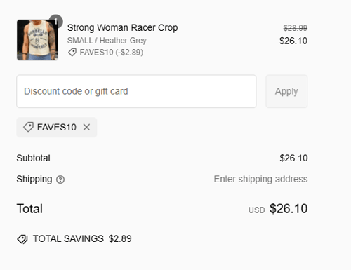 proof of working Barbells & Ponytails coupon codes FAVES10