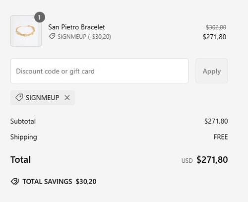 proof of working SORU JEWELLERY discount codes SIGNMEUP