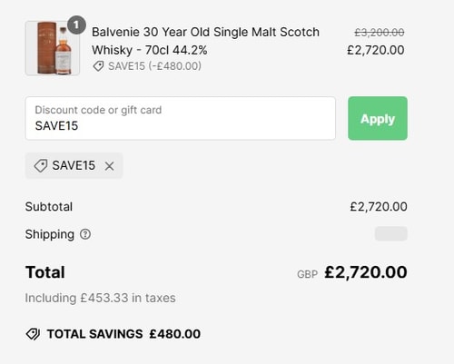 proof of working The Really Good Whisky Company discount codes SAVE15