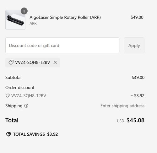 proof of working AlgoLaser discount codes VVZ4-SQH8-T2BV