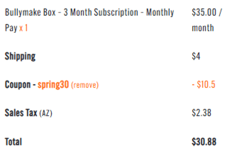 proof of working Bullymake promo codes SPRING30